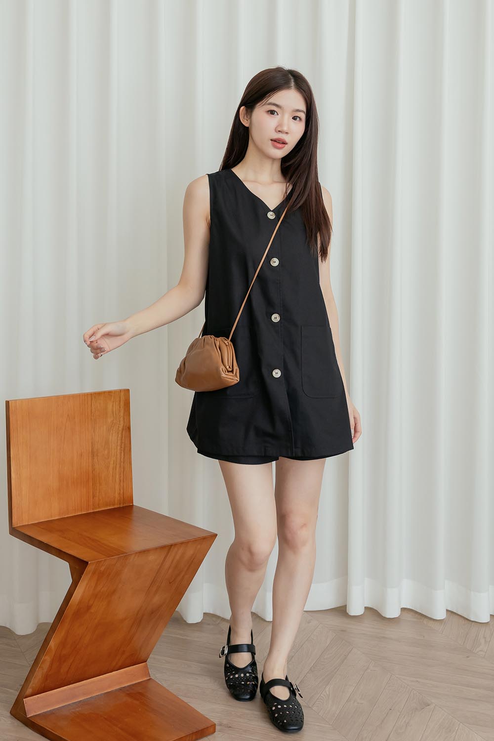 HEALER Made 貴婦小短洋 V領開釦背心短洋短褲套裝