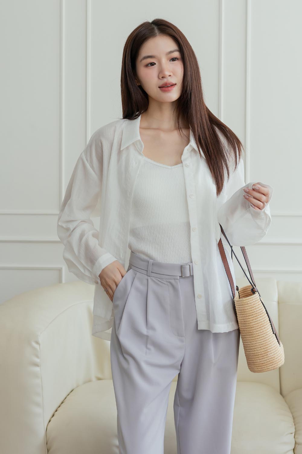 羅曼史 蕾絲細肩帶羅紋背心