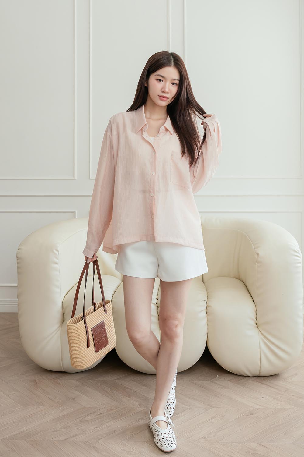 無可挑剔 修身A字短褲附皮帶