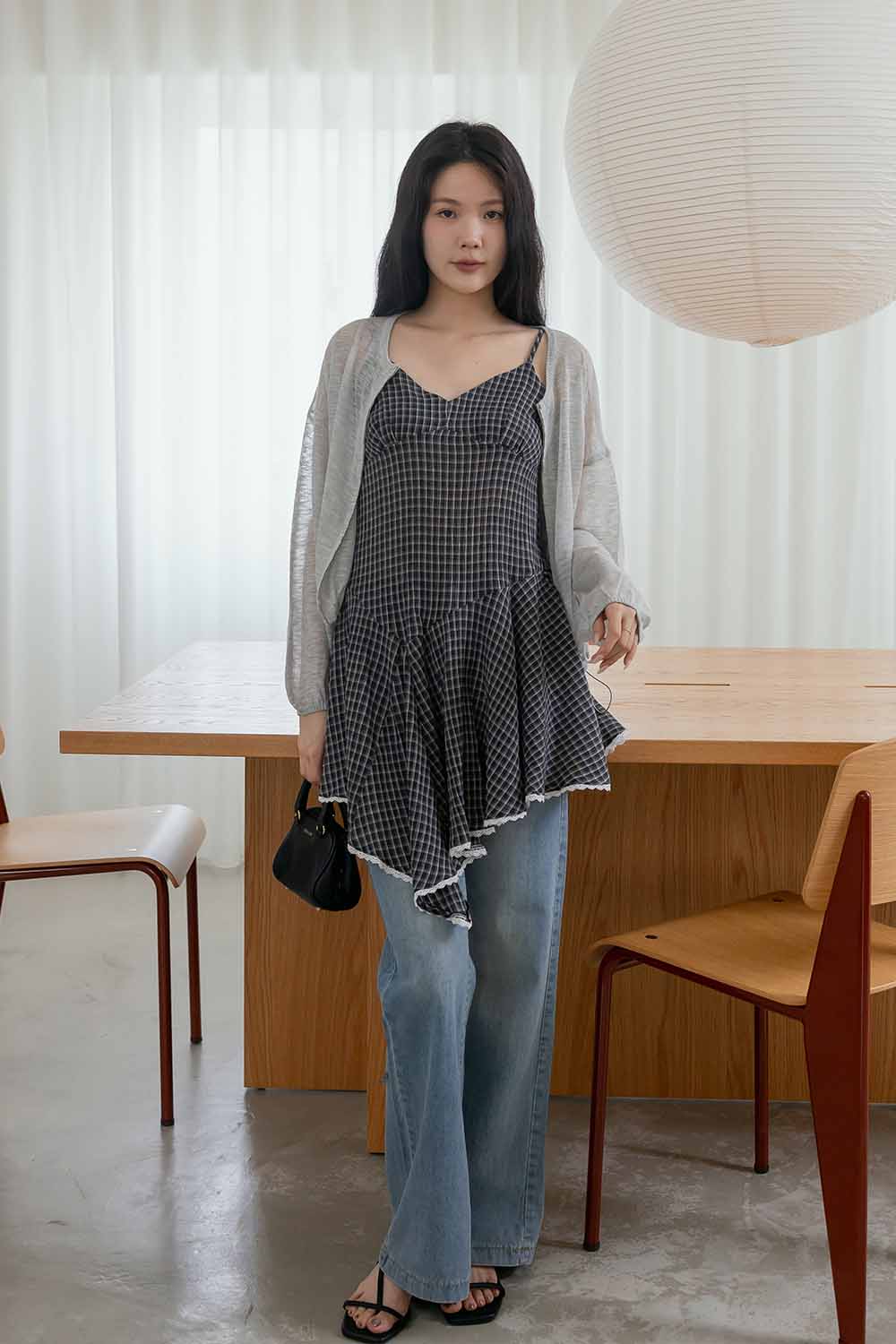 HEALER Made 雪花紛飛 薄透圓領雙拉鍊針織外套