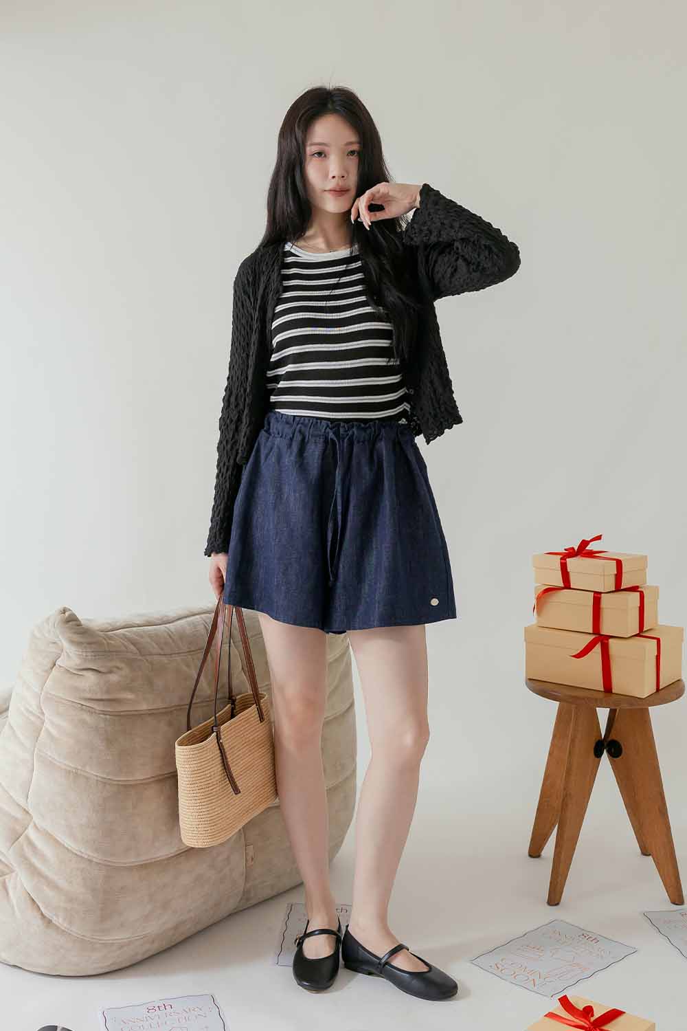 HEALER Made 休閒歐膩感 藏肉鬆緊牛仔褲裙