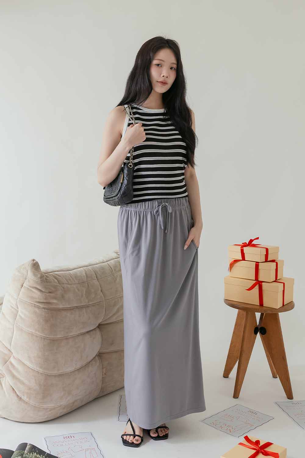 HEALER Made 新色加長水感裙 後開衩修胯直筒裙