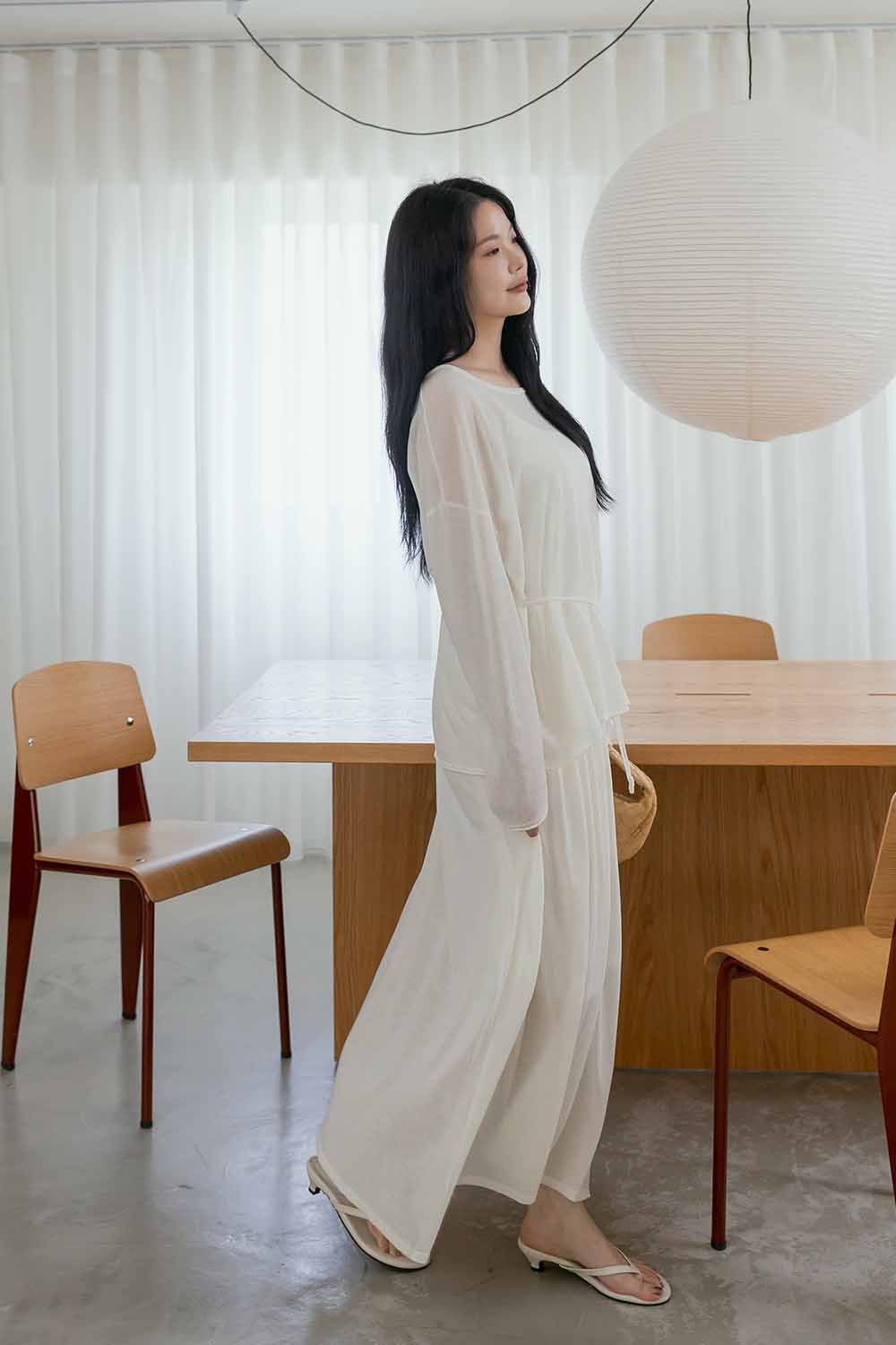 謬思女神 薄料針織衫長裙套裝