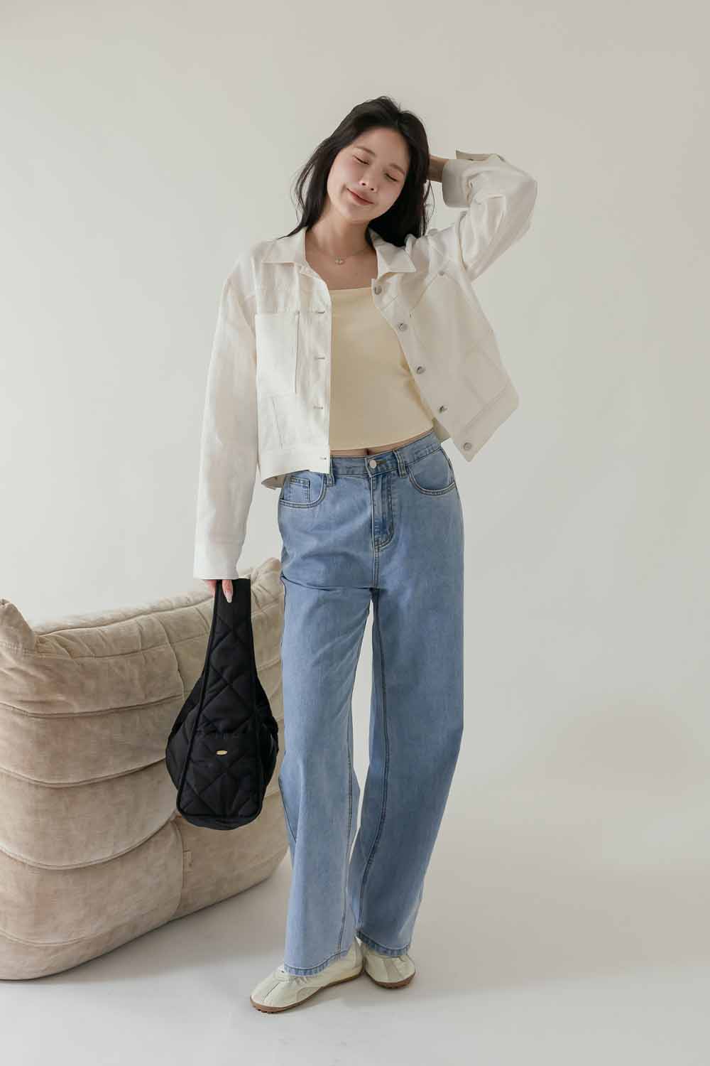 最薄的丹寧外 質感車線口袋外套