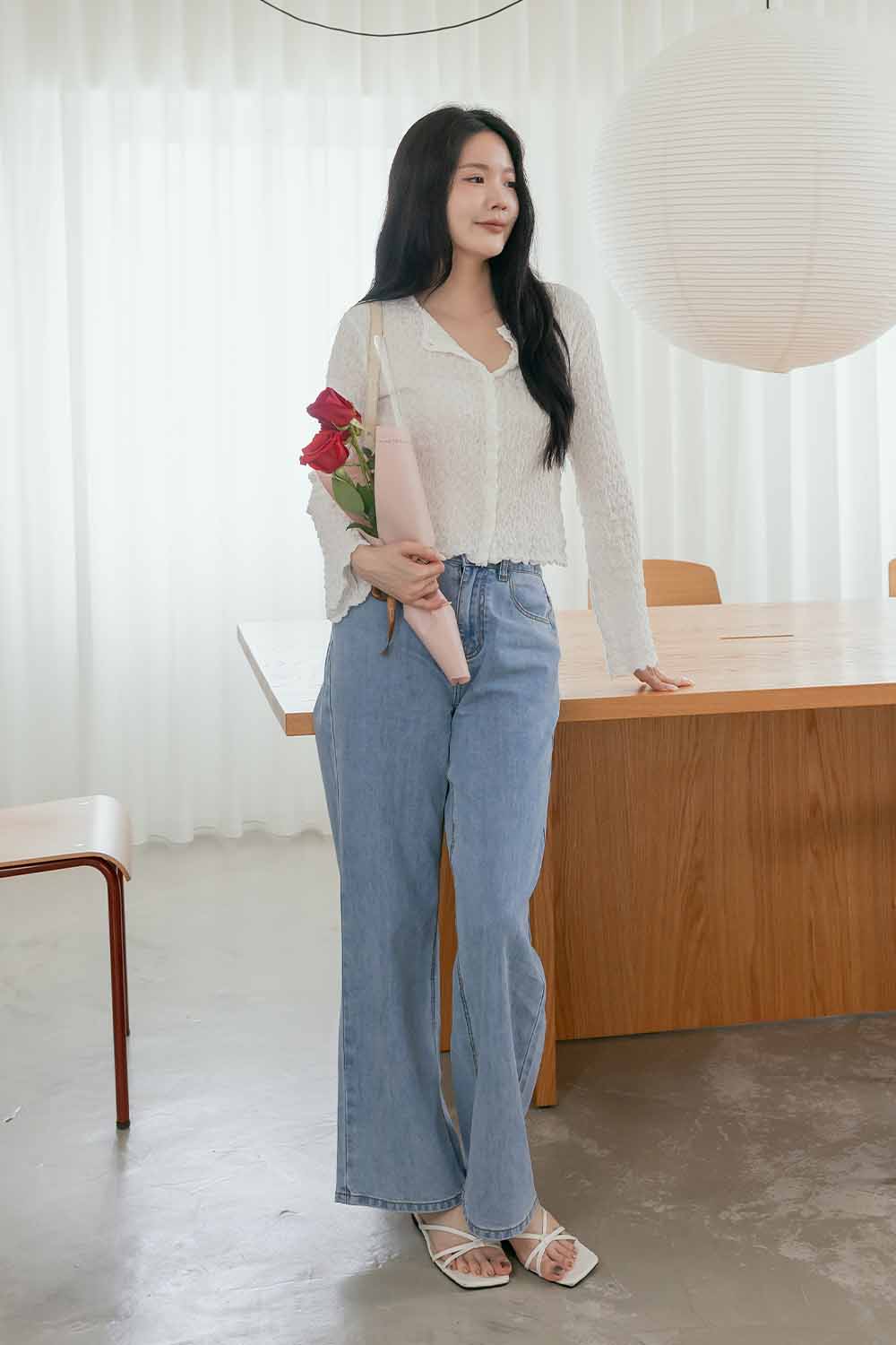 免燙小罩衫 皺褶感開襟上衣