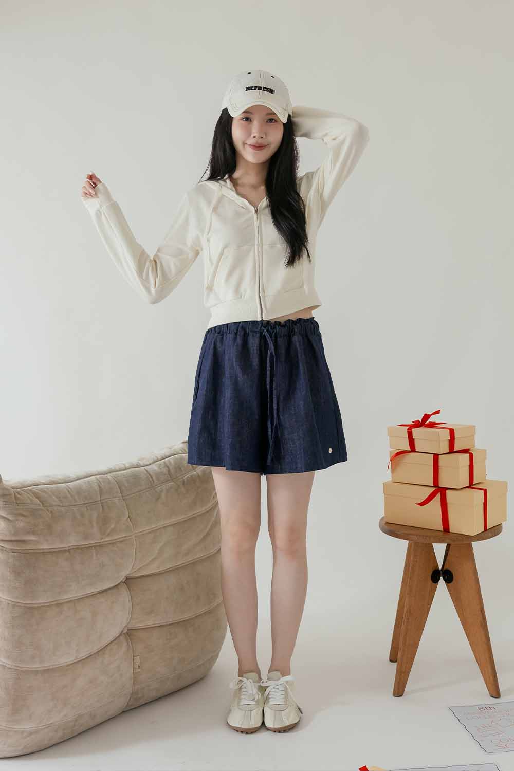 首爾日常 蕾絲柔棉連帽外套