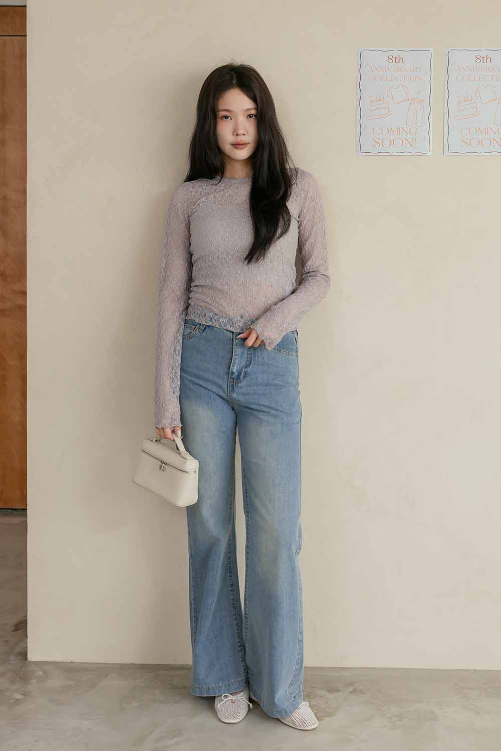 曲線製造 涼感薄料靴型牛仔褲 S-L