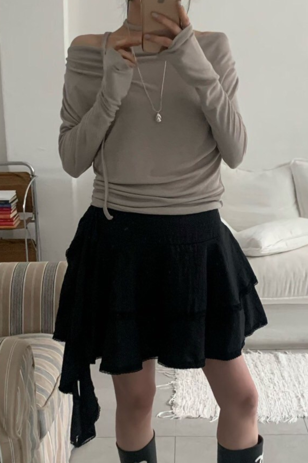 白日夢 垂墜斜波浪短裙