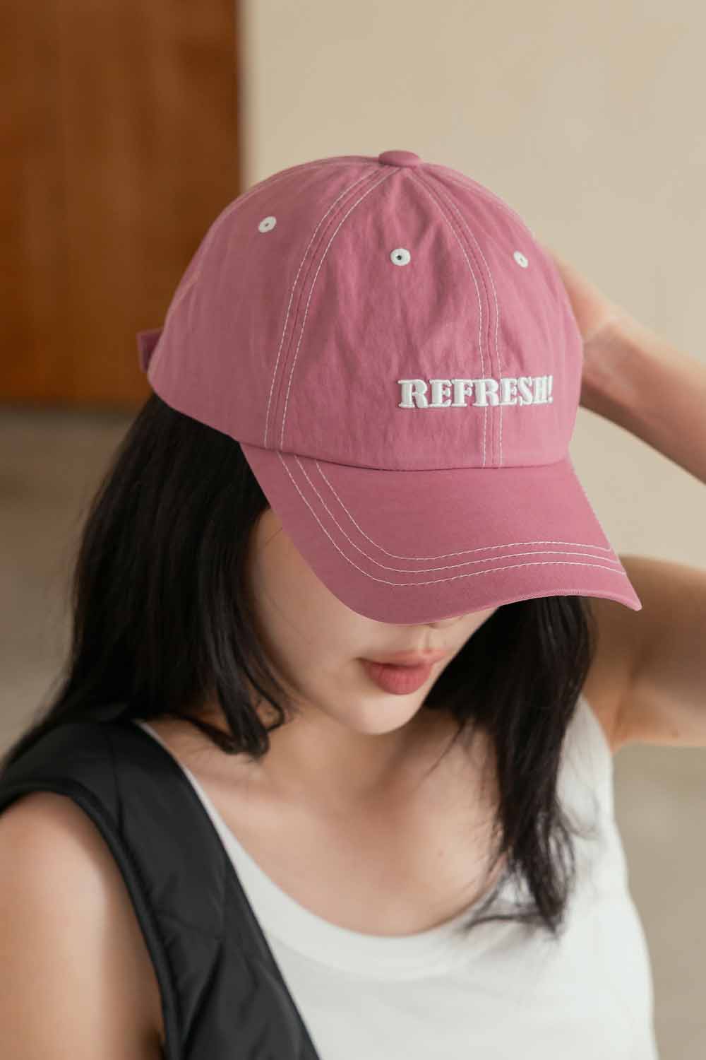 小臉法寶 車線刺繡棒球帽