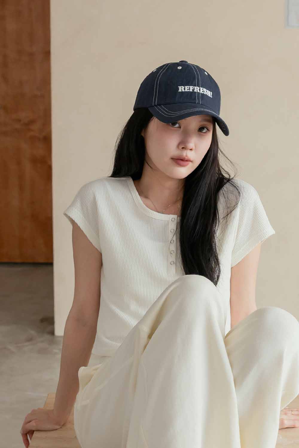 小臉法寶 車線刺繡棒球帽