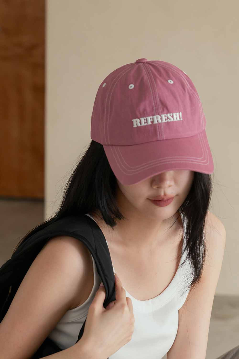 小臉法寶 車線刺繡棒球帽