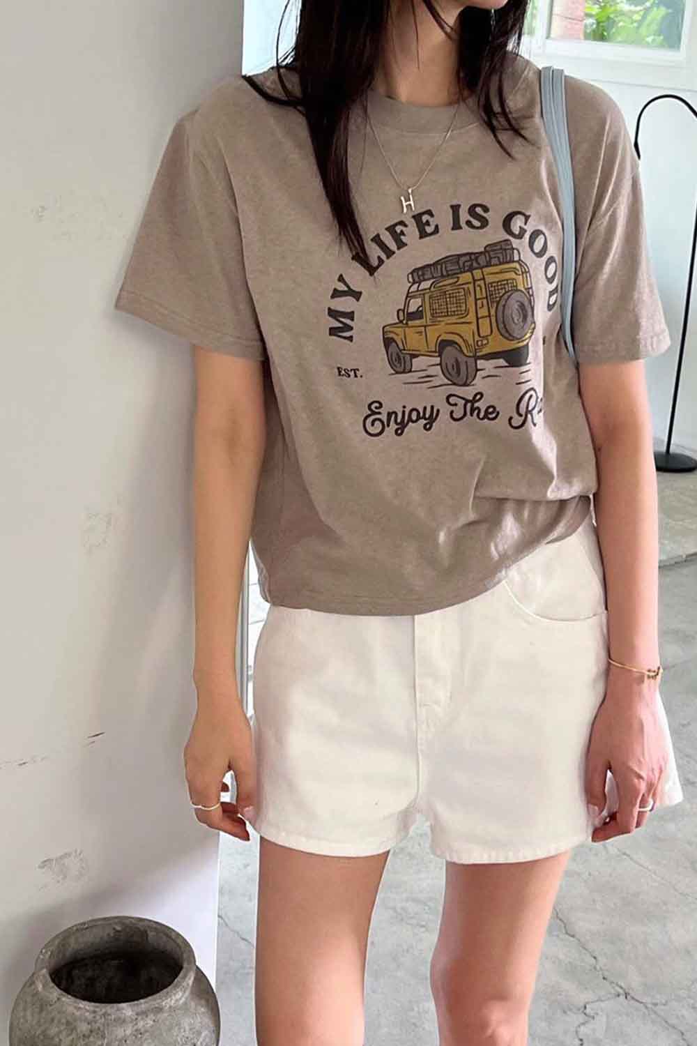 今天兜風! 小黃吉普車印花短T