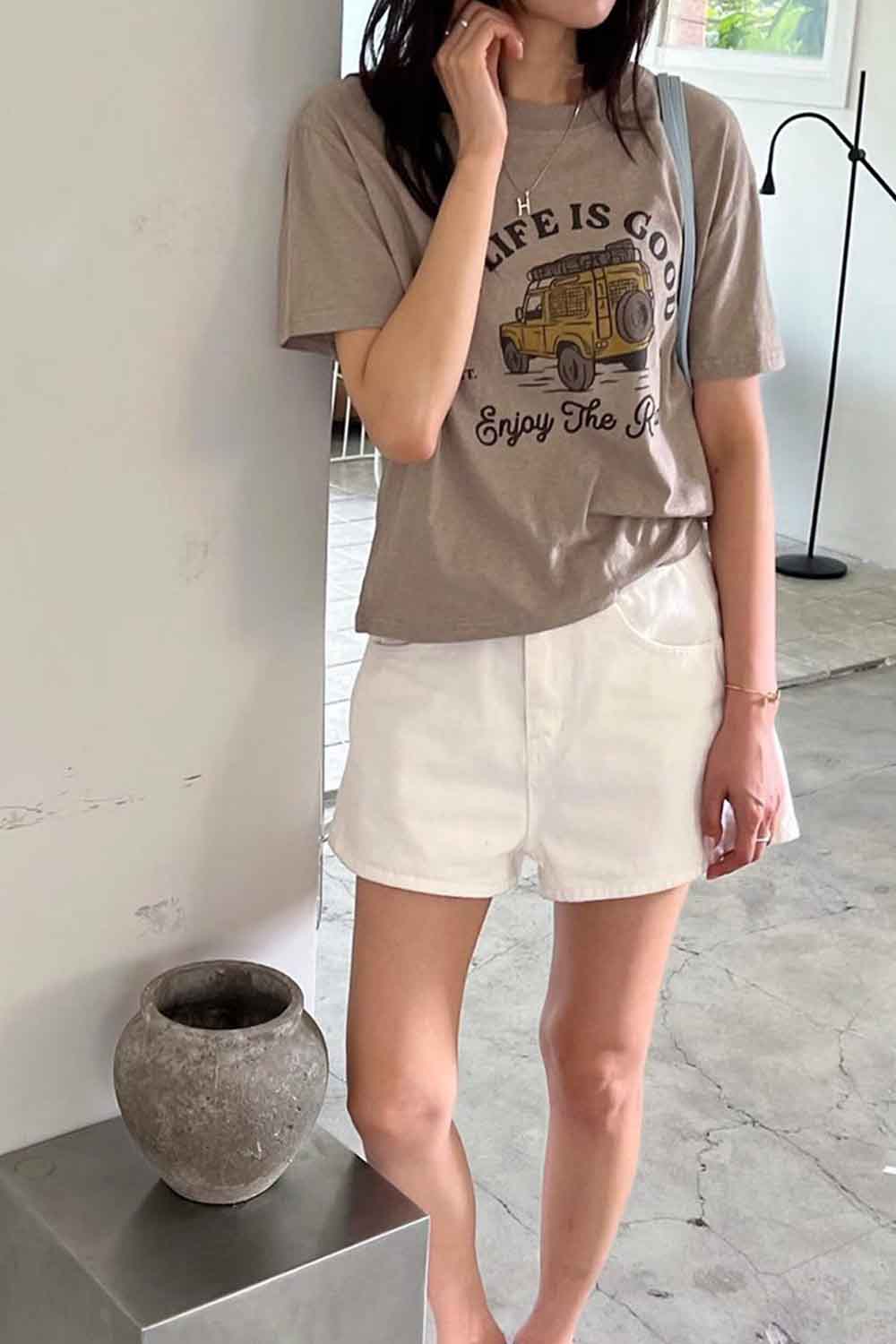 今天兜風! 小黃吉普車印花短T