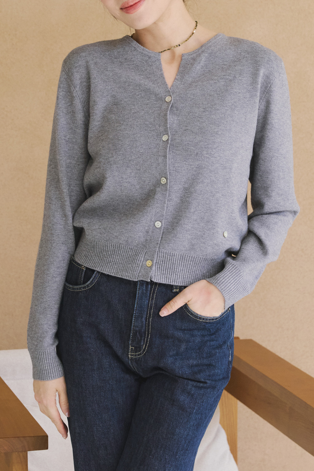 限量！富街美感 開襟小V領 側釦針織外套